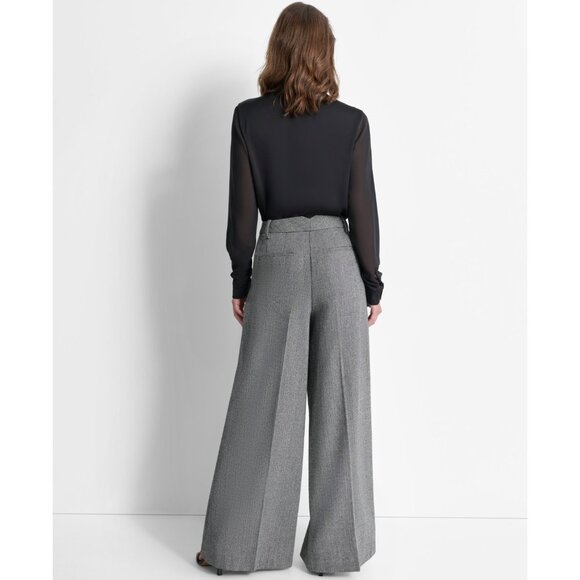 DKNY Women’s High-Rise Wide-Leg Dress Pants Gray Size 12 MSRP $109 - Picture 2 of 5